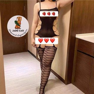 BỘ ĐỒ LƯỚI KHOÉT EO TÁO BẠO BIG SIZE
