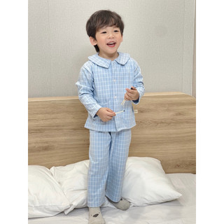 Bộ thu đông cho bé trai bé gái Batala Kids, SET PIJAMA KẺ CARO 5 MÀU LÓT LÔNG MỀM CHO BÉ từ 10-25kg