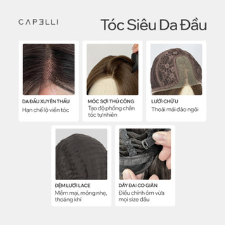 Tóc Giả Nguyên Đầu Siêu Da Lưới Lace CAPELLI Cúp Ngắn Mái Bay Emily Premium Wig