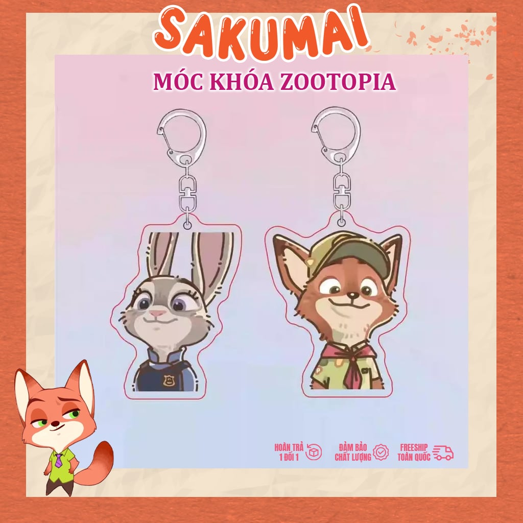 Móc Khoá Zootopia, Móc Khoá Nick Và Judy Phim Zootopia Disney Cho Couple Dùng Làm Quà Tặng Bạn Bè Người Yêu - SakuMai