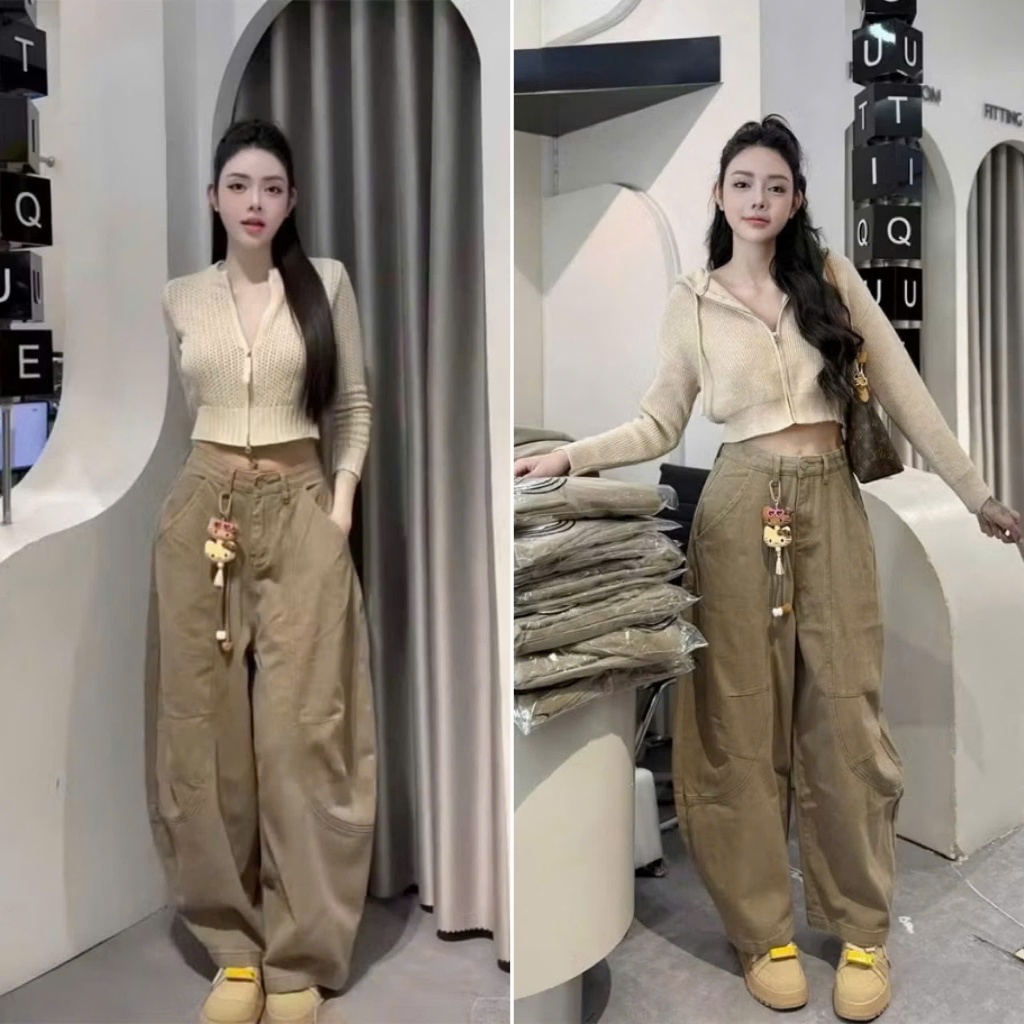 Quần Suông Baggy Ống Rộng Màu Nâu Tây Hót Mới Về
