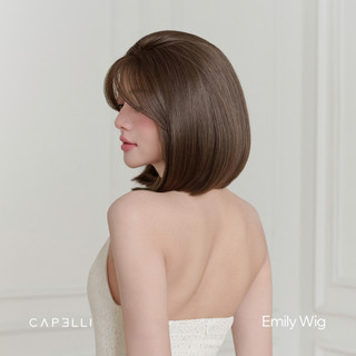 Tóc Giả Nguyên Đầu Siêu Da Lưới Lace CAPELLI Cúp Ngắn Mái Bay Emily Premium Wig