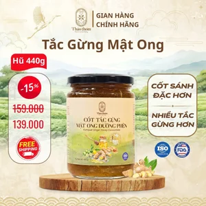 Tắc Gừng Mật Ong Đường Phèn Thảo Thơm, Hũ 440Gram, Hỗ Trợ Giảm Ho - Đau Rát Cổ Họng - Khản Tiếng