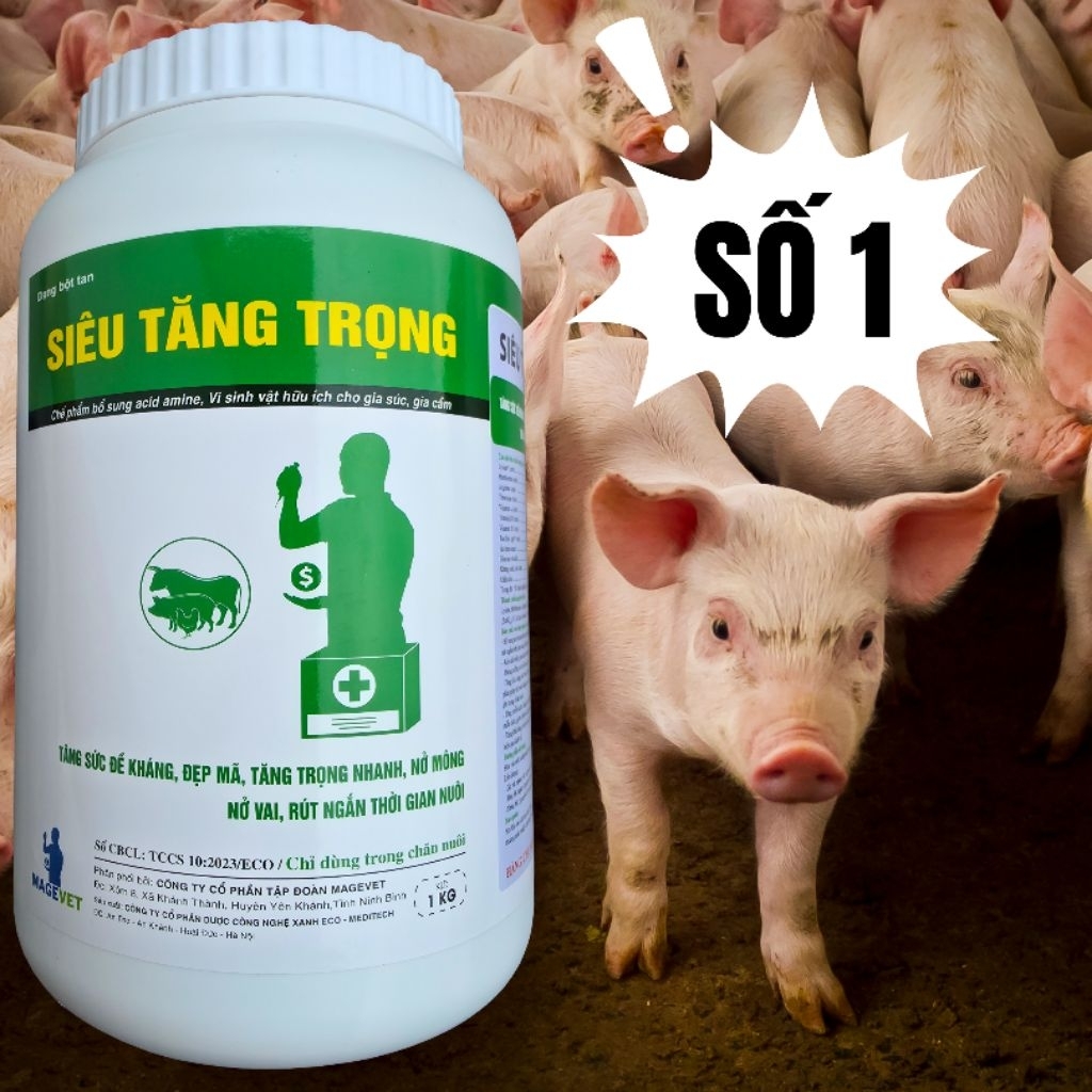 SIÊU TĂNG TRỌNG CHO GIA SÚC GIA CẦM, BỔ SUNG NĂNG LƯỢNG 1KG