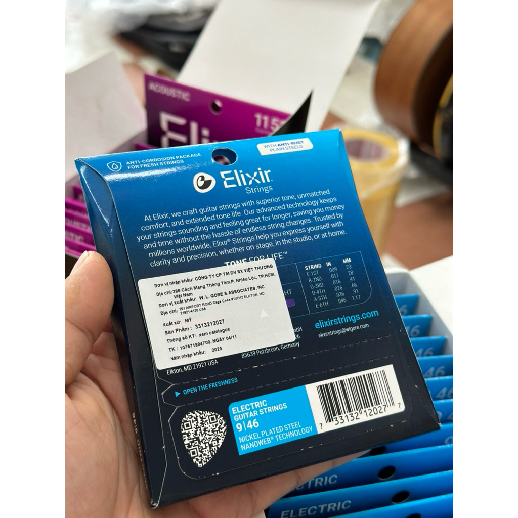 [Chính Hãng] Dây đàn Guitar điện Elixir Nanoweb Made in USA