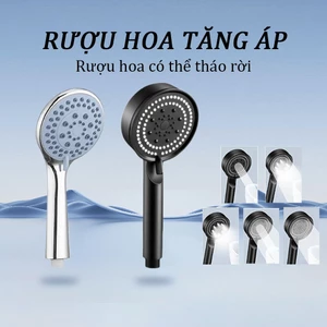 Vòi sen Tăng áp bộ 4 trong 1,đầu vòi hoa sen tăng áp nóng lạnh phong cách,4 Chế Độ Áp Suất Cao,chất liệu nhựa PP