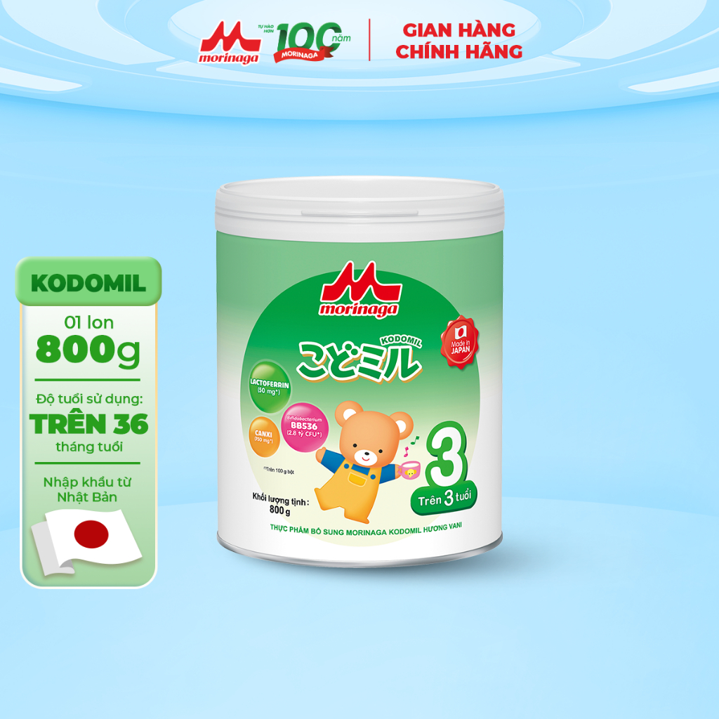 [HCM] Sữa Morinaga Kodomil Số 3 Nhật Bản 800gr Cho Bé Từ 3 Tuổi Chính Hãng