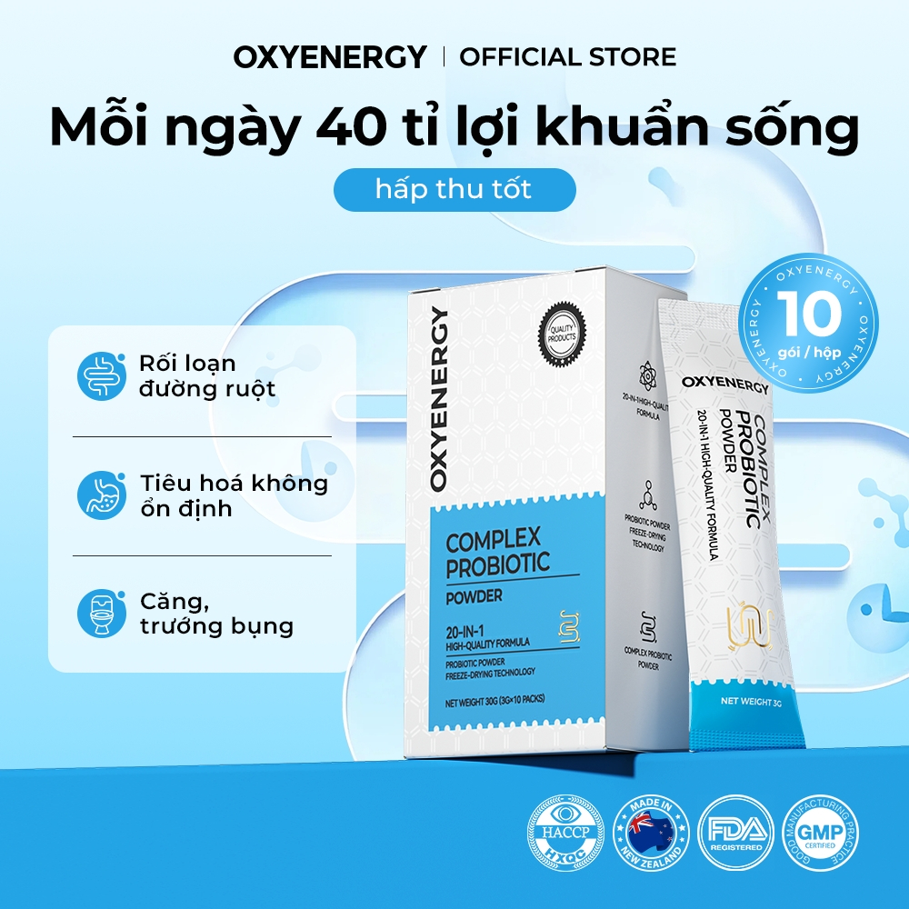 Men Vi Sinh Tổng Hợp Oxyenergy – 40 Tỷ CFU Lợi Khuẩn, 2 Loại Prebiotics