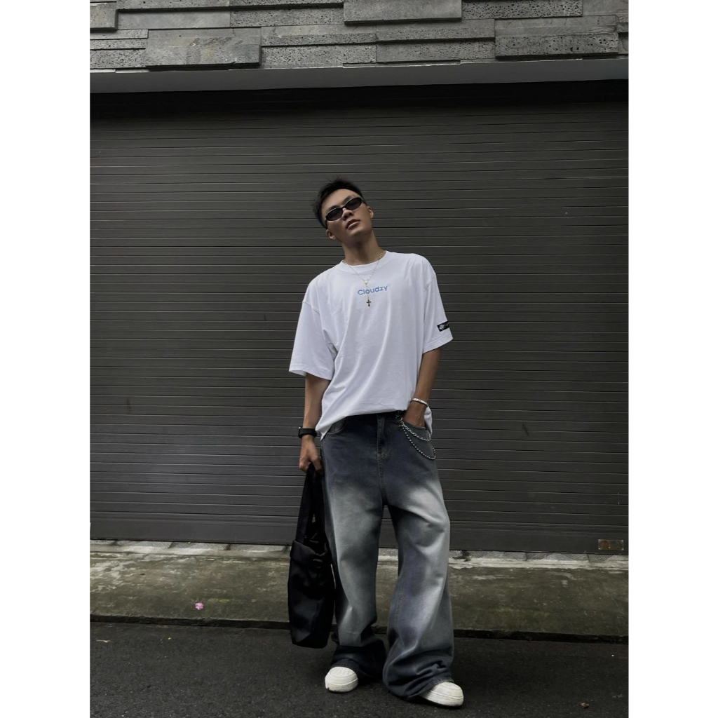 [Peinn] Áo phông nữ nam unisex tay lỡ thun form rộng local brand teen cổ tròn oversize CLOUDZY POPULAR