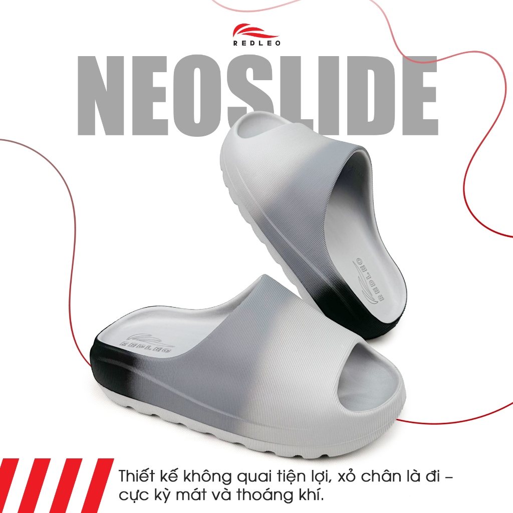 Dép Bánh Mì REDLEO NEO | Bảng Ngang Đúc Nguyên Khối Siêu Nhẹ, Đế Cao 4cm,Phối Màu Thời Trang RL67
