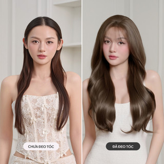 Tóc Giả Nguyên Đầu Siêu Da Lưới Lace CAPELLI Xoăn Lơi Mái Thưa Selina Premium Wig