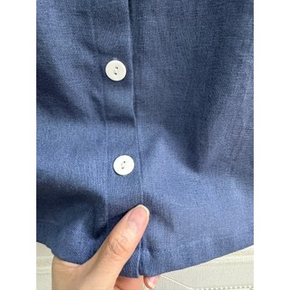 Áo Linen cổ tròn gài nút cho nữ. JUNE LINEN. A41