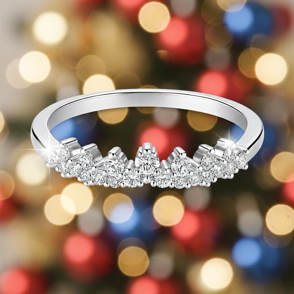 Nhẫn bạc 925 vương miện đính đá nhỏ Luna Jewelry