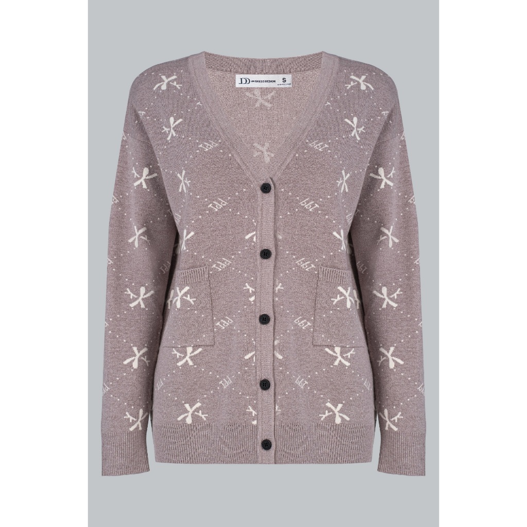 Áo Cardigan Dáng Dài Họa Tiết Parisian Chic 2K08.2510. Áo Len Cardigan Dáng Dài. Áo Cardigan Thu Đông Thiết Kế Bởi JM