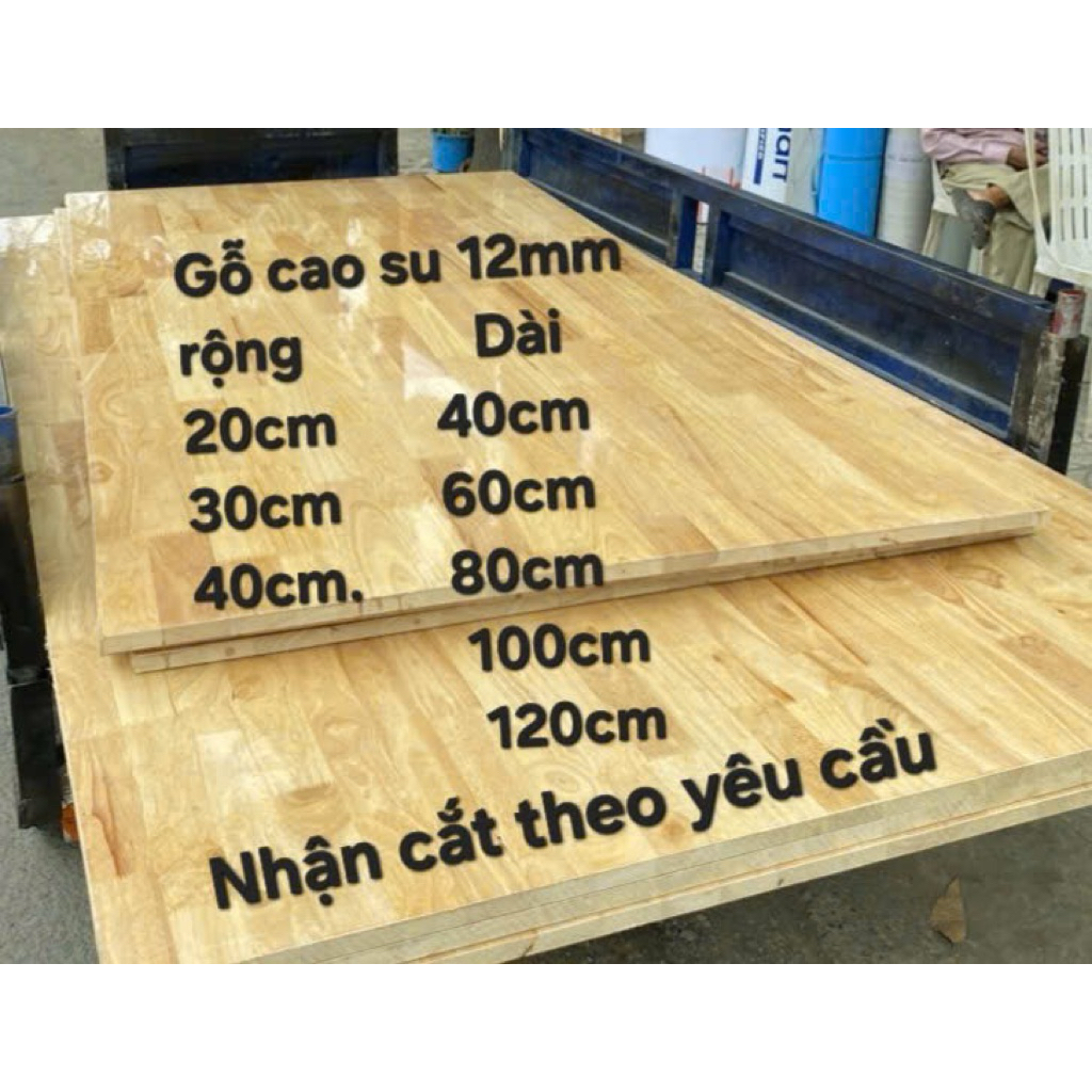 Mặt Kệ - Mặt Bàn Gỗ Cao Su Dày 12mm Gỗ Thịt nhiều kích thước