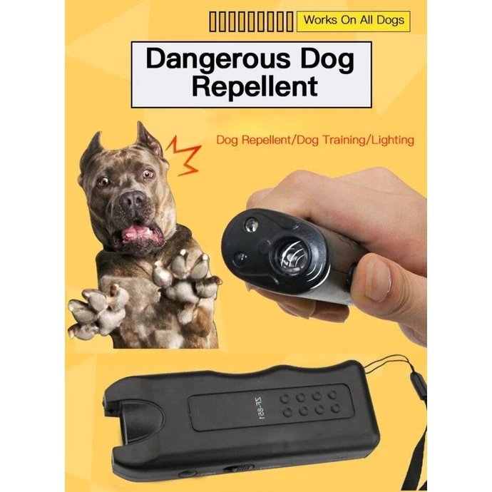 Electronic Dog Repeller Thiết bị chống sủa an toàn cho con người Máy đuổi chó siêu âm có đèn pin Led Dụng cụ huấn luyện
