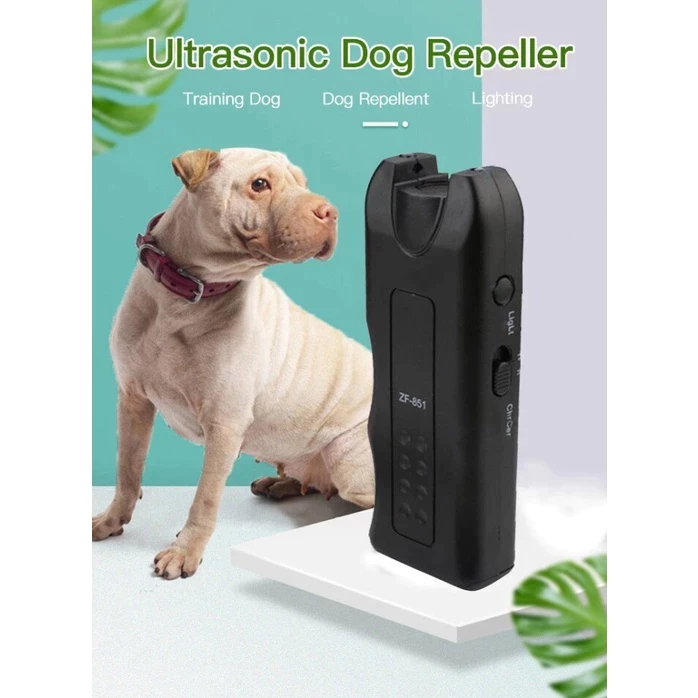 Electronic Dog Repeller Thiết bị chống sủa an toàn cho con người Máy đuổi chó siêu âm có đèn pin Led Dụng cụ huấn luyện