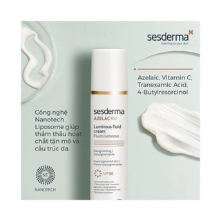 Sữa Dưỡng Làm Sáng Da Sesderma Azelac RU Luminous Fluid Cream 50ml – Tích Hợp Chống Nắng