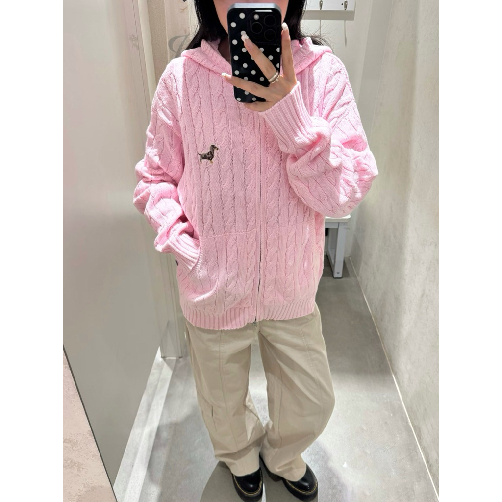 [ẢNH THẬT] Áo khoác len thừng có mũ Hồng Pastel khoá 2 chiều dáng rộng S-2XL – Len mềm mịn