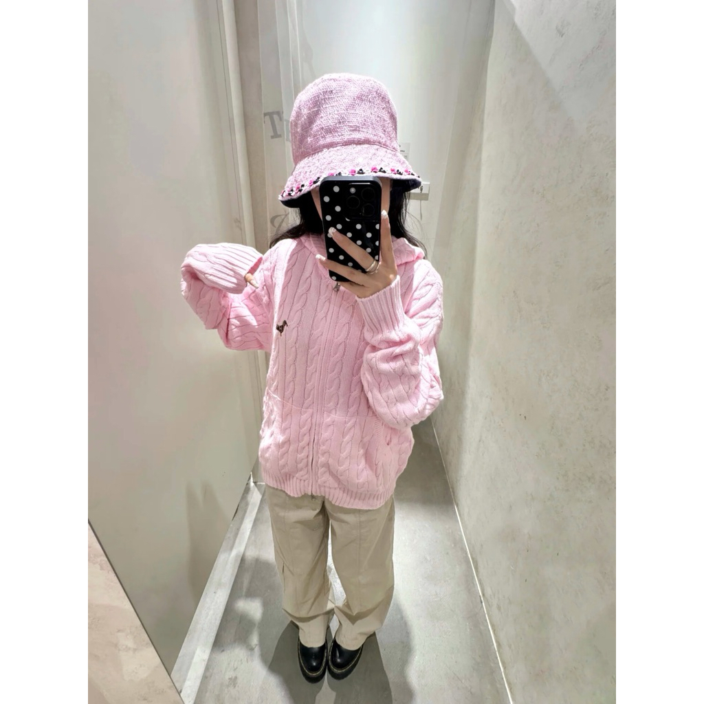 [ẢNH THẬT] Áo khoác len thừng có mũ Hồng Pastel khoá 2 chiều dáng rộng S-2XL – Len mềm mịn