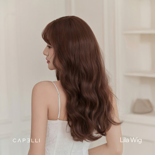 Tóc Giả Nguyên Đầu Dệt Kim CAPELLI Xoăn Lơi Mái Bay Lila Wig