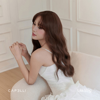 Tóc Giả Nguyên Đầu Dệt Kim CAPELLI Xoăn Lơi Mái Bay Lila Wig