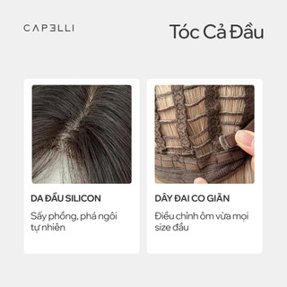 Tóc Giả Nguyên Đầu Dệt Kim CAPELLI Xoăn Lơi Mái Bay Lila Wig