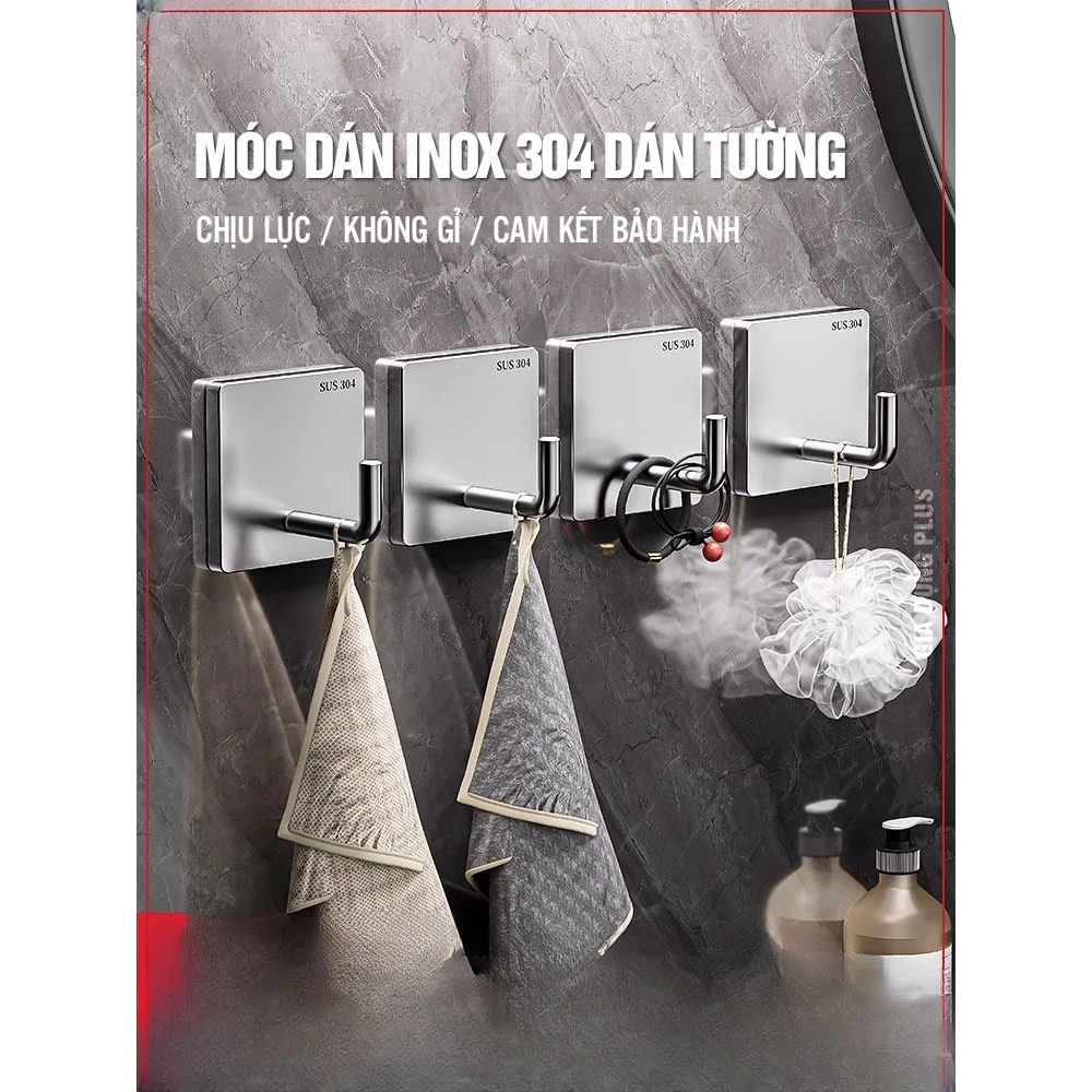 [Top Value] Móc dán tường chịu lực inox 304, móc treo tường siêu dính ...