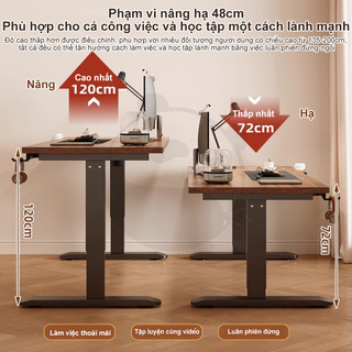 Bàn làm việc chỉnh chiều cao Đa Năng Cho Văn Phòng Học Tập Và Gaming 2 trong 1 Gỗ Nâng Hạ Điện