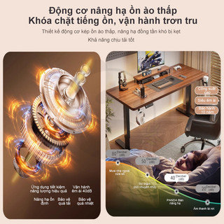 Bàn làm việc chỉnh chiều cao Đa Năng Cho Văn Phòng Học Tập Và Gaming 2 trong 1 Gỗ Nâng Hạ Điện