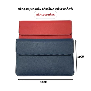 Ví Da Đựng Giấy Tờ Đăng Kiểm Ô Tô, Xe Tải, Xe Cont, Đựng Bảo Hiểm, Bằng Lái, Thẻ ATM - (Hỗ Trợ Dập Logo Hãng) VDK-PU01