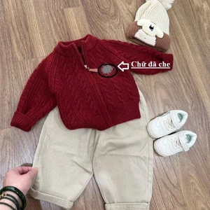 SẴN SHIP- HOẢ TỐC-Qccc- Áo len kéo khóa hàng quảng châu cao cấp cho bé trai bé gái từ 9-19kg mặc chụp ảnh,