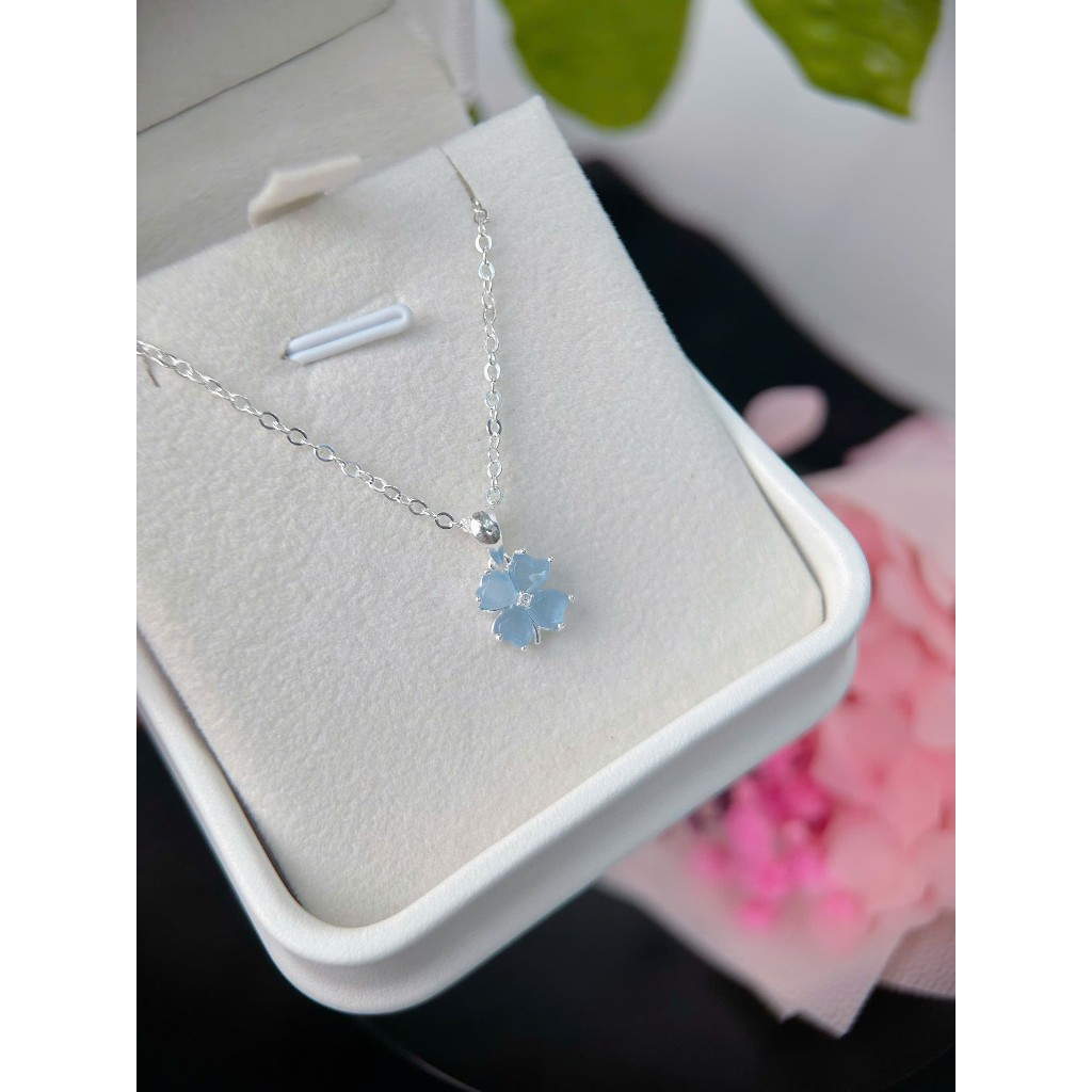 D06 - Dây chuyền Lucky Bloom - Dây chuyền bạc S925 đính đá mắt mèo [Bảo Khánh Trang Sức]