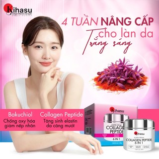 2 Hũ Kem Dưỡng Ẩm Kihasu Collagen 6in1 Dưỡng Da Trắng Sáng Đều Màu, Cung Cấp Độ Ẩm, Giúp Da Săn Chắc, Đàn Hồi, Trẻ Trung