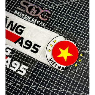 Tem Sticker DTF Logo Tròn Tôi Yêu Việt Nam - Cờ Việt Nam A95 |SGDC - 1 Cái/Cặp|