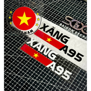 Tem Sticker DTF Logo Tròn Tôi Yêu Việt Nam - Cờ Việt Nam A95 |SGDC - 1 Cái/Cặp|