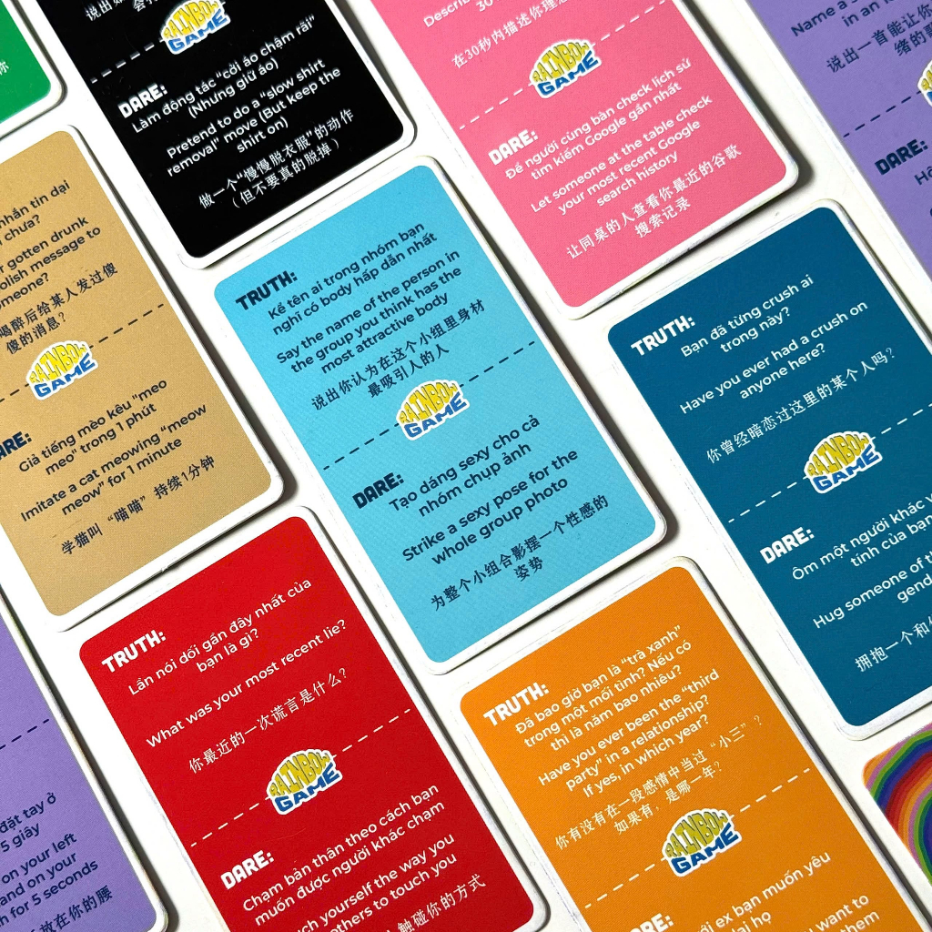 Bộ Bài Nói Hay Làm RainbowGame Tam Ngữ Giấy Cứng Drinking Game Tiệc Tùng MaSoi SG