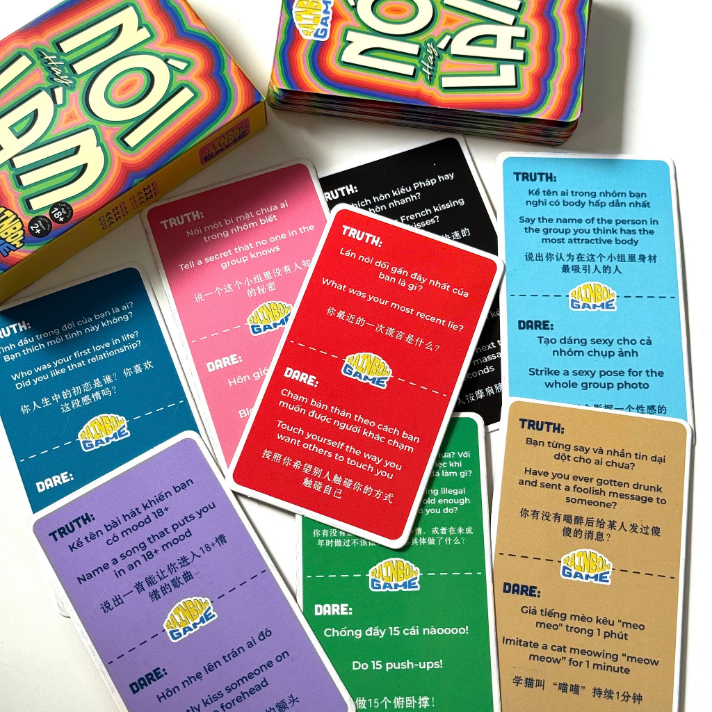 Bộ Bài Nói Hay Làm RainbowGame Tam Ngữ Giấy Cứng Drinking Game Tiệc Tùng MaSoi SG