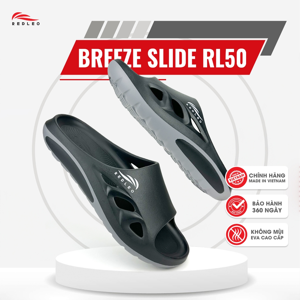 Dép bảng ngang REDLEO Breeze Slide RL50 – Siêu nhẹ, EVA nguyên sinh bền bỉ, form chuẩn bàn chân Việt