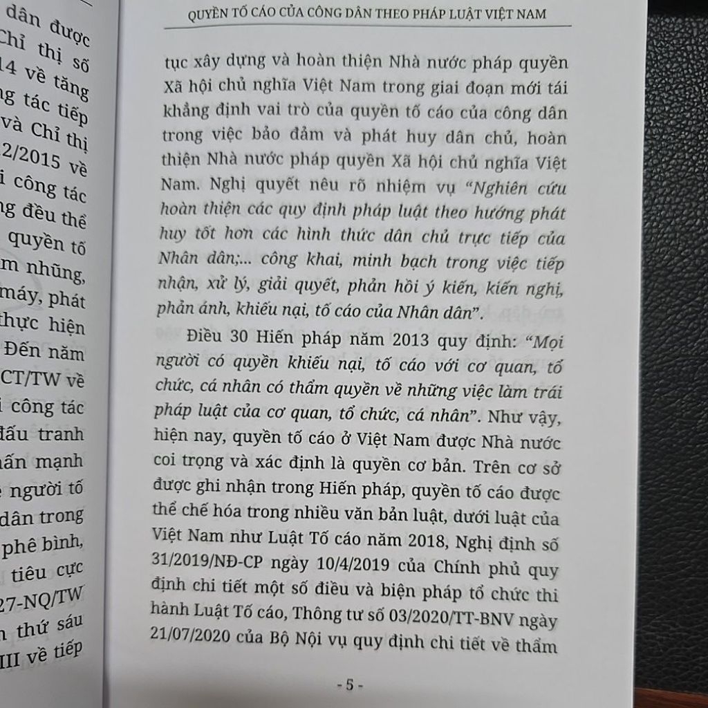 Sách - Quyền tố cáo của công dân theo pháp luật Việt Nam