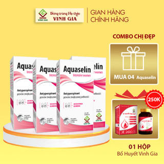 [Combo Em Thơm] Mua 4 hộp Lăn Khử Mùi Cho Nữ AQUASELIN Intensive Women Tặng 01 hộp Bổ Huyết Vinh Gia