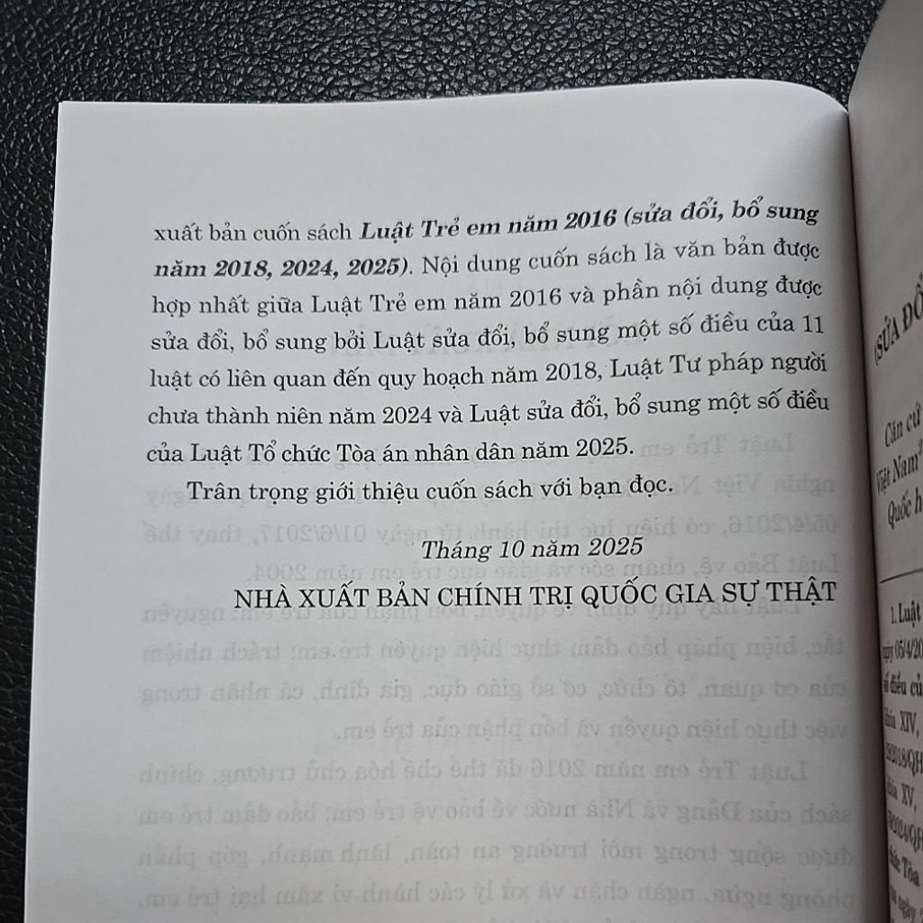 Sách - Luật trẻ em (sđ,bs năm 2025) NXB Chính trị quốc gia Sự thật