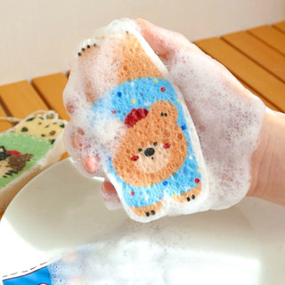 Miếng Bọt Biển Bột Gỗ Hoạt Hình Dùng Để Rửa Chén, Cọ Nồi, Cọ Rửa Nhà Bếp -TotoMoo.Homdecor