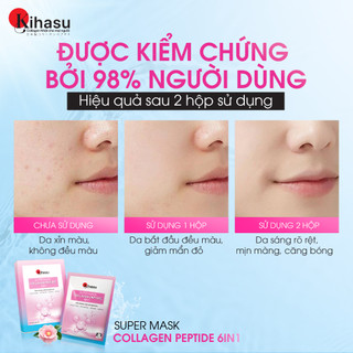 Mặt Nạ Collagen Peptide 6in1 Kihasu Dưỡng Ẩm Sâu, Phục Hồi, Trẻ Hóa, Dưỡng Da Trắng Sáng Mịn Màng