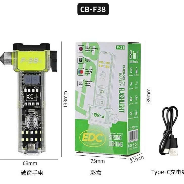 Đèn Pin F35 Led lazer Siêu Sáng Đèn Sinh Tồn - Còi Báo Động - Cắt Dây An Toàn Hàng Cao Cấp
