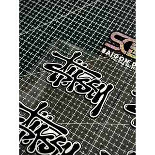 Tem Sticker DTF Chữ Graffiti Chữ Đen Nền Trắng Viền Đen , Dán Trang Trí Được Nhiều Vị Trí Trên Xe |SGDC - 1 Cái/Cặp|
