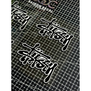 Tem Sticker DTF Chữ Graffiti Chữ Đen Nền Trắng Viền Đen , Dán Trang Trí Được Nhiều Vị Trí Trên Xe |SGDC - 1 Cái/Cặp|