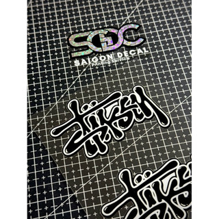 Tem Sticker DTF Chữ Graffiti Chữ Đen Nền Trắng Viền Đen , Dán Trang Trí Được Nhiều Vị Trí Trên Xe |SGDC - 1 Cái/Cặp|