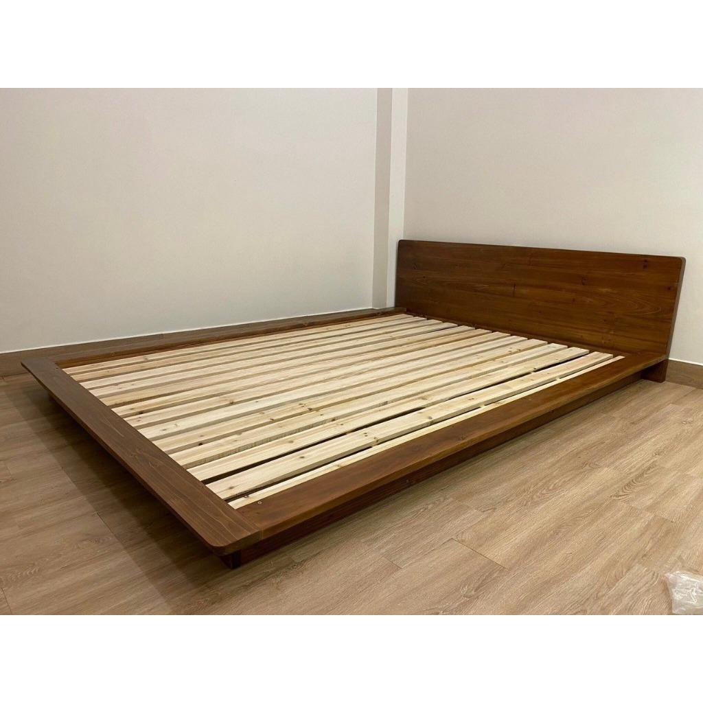 Giường Bay Gỗ Thông Gắn Đèn  LED – Giường Ngủ Lơ Lửng Kiểu Nhật Sang Trọng,  HOMDECOR