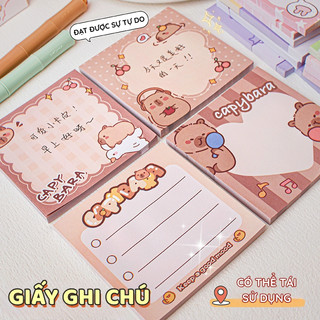 Giấy Nhớ Capybara – Giấy Note Cute Dán Được 100 Tờ Hoạt Hình Dễ Thương Phù Hợp Cho Học Sinh Đánh Dấu Bài Học